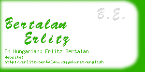 bertalan erlitz business card